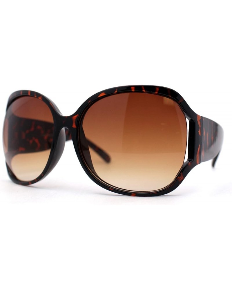 Classy Womens Minimal Oversized Plastic Butterfly Sunglasses Tortoise / Brown $8.97 Oversized