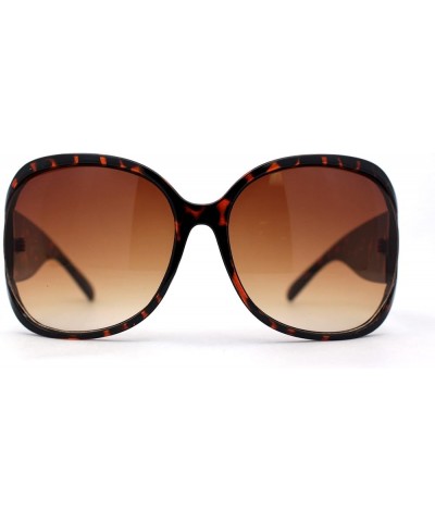 Classy Womens Minimal Oversized Plastic Butterfly Sunglasses Tortoise / Brown $8.97 Oversized