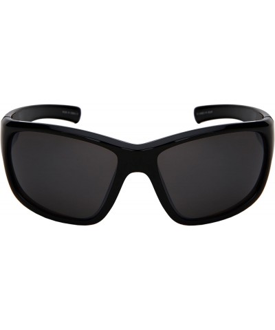 Edge I-Wear Wrap Shaped Sport Sunglasses for Men 570108-FM-1(BLK) $9.33 Wayfarer