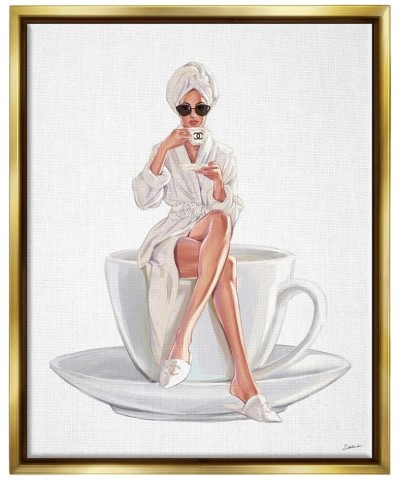 Chic Woman Robe Coffee Cup Designer Logo Sunglasses, Design by Ziwei Li Gold Floater Framed 16 x 20 $15.91 Rectangular