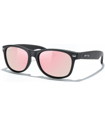 Polarized Unisex Shades Sunglasses for Men and Women Vintage Polarized Sun Glasses Mirror Lens Matte Black Frame/Pink Mirror ...