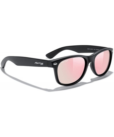 Polarized Unisex Shades Sunglasses for Men and Women Vintage Polarized Sun Glasses Mirror Lens Matte Black Frame/Pink Mirror ...