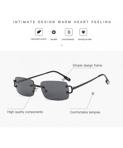 Square Frameless Men and Women Street Photography Sunglasses Outdoor Beach Sun Shades (Color : G, Size : Medium) Medium F $19...