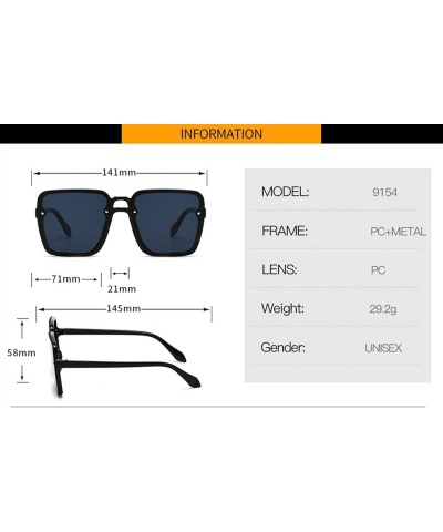 Men And Women Fashion Large Sunglasses Frame Outdoor Vacation Driving Trendy UV400 Sunglasses Gift 5 $14.47 Designer