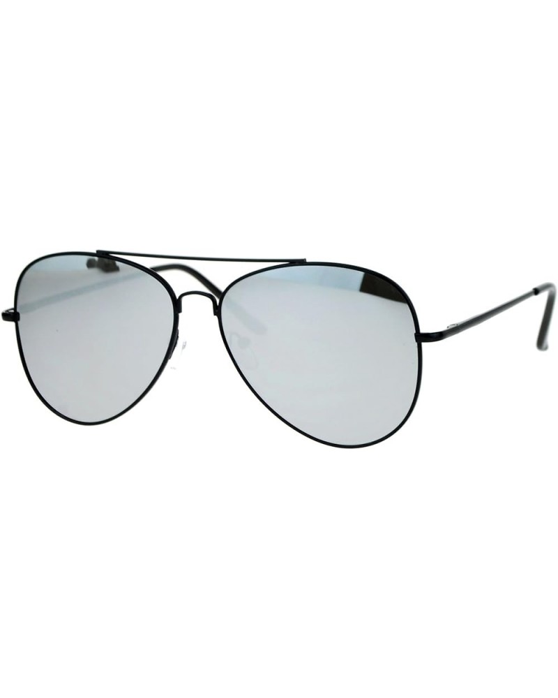 Mirror Lens Metal Rim Officer Style Pilots Sunglasses Silver Mirror $8.37 Pilot