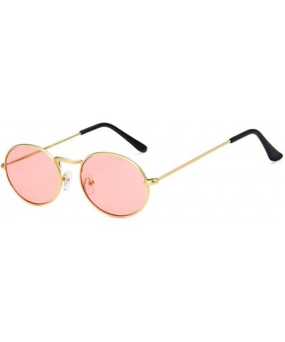 Small Oval Mirror Sunglasses Woman Pink Eyewear Shades Ladies Alloy Black Sun Glasses Female UV400 Goldpink $19.90 Rectangular