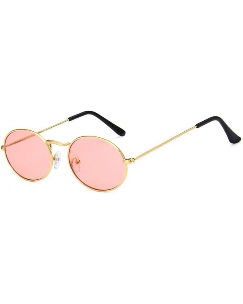 Small Oval Mirror Sunglasses Woman Pink Eyewear Shades Ladies Alloy Black Sun Glasses Female UV400 Goldpink $19.90 Rectangular