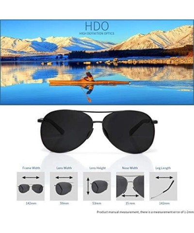 Classic Aviator Sunglasses for Men Women Driving Sun glasses Metal Frame Polarized Lens UV Blocking S9824 Grye $20.47 Oval