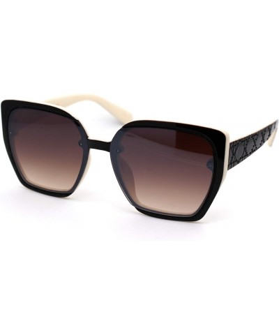 Womens 90s Designer Fashion Squared Butterfly Sunglasses Brown White Brown $7.48 Butterfly