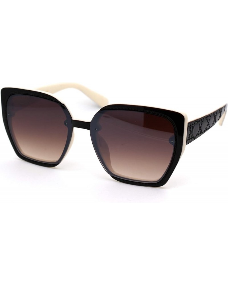 Womens 90s Designer Fashion Squared Butterfly Sunglasses Brown White Brown $7.48 Butterfly