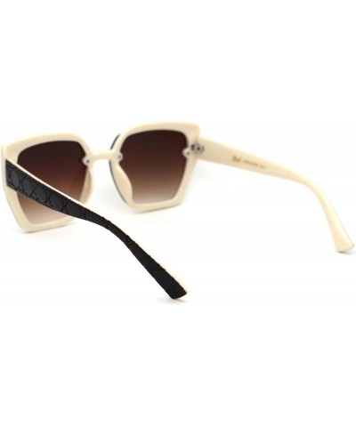 Womens 90s Designer Fashion Squared Butterfly Sunglasses Brown White Brown $7.48 Butterfly