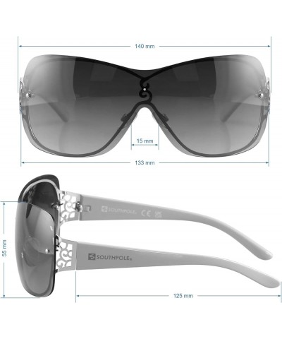 1077sp Women's Uv Protective Rectangular Shield Sunglasses. Cool Gifts for Her, 133 Mm Silver & Grey $10.02 Rectangular