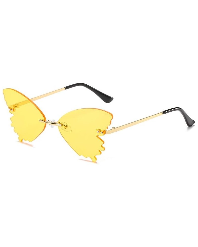 Butterfly Rimless Sunglasses for Women's | Gold Frame Unique Eyeglasses | Fun Party Funky Glasses | Cute Female Accessories Y...