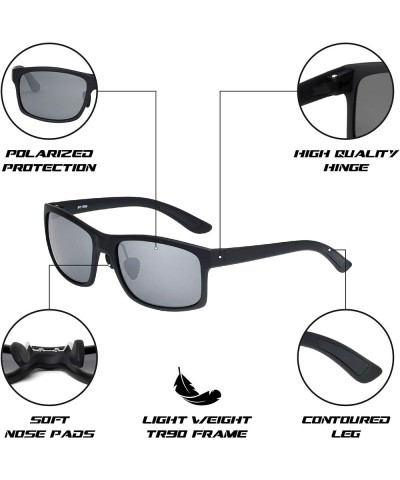 MVP Classic Polarized Sports Lightweight Square Sunglasses Grey $15.79 Sport