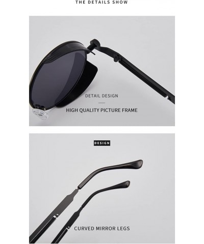 Retro Round Frame Metal Men And Women Punk Fashion Beach Driving Fashion Sunglasses C $18.11 Round