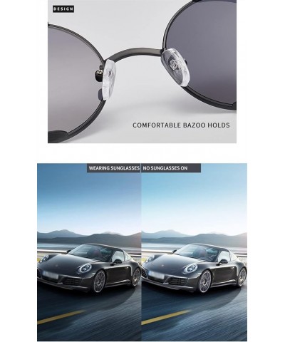 Retro Round Frame Metal Men And Women Punk Fashion Beach Driving Fashion Sunglasses C $18.11 Round