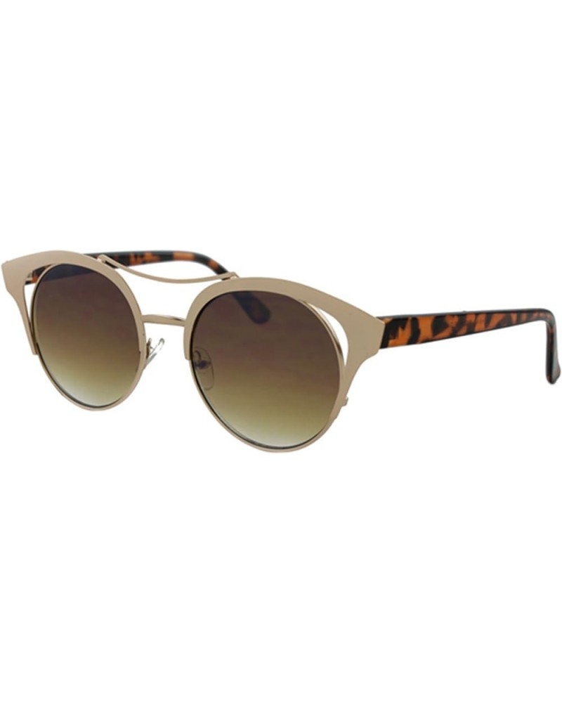 Stinga" - Modern Celebrity Design Geometric Fashion Sunglasses Gold/Brown/Tortoise Brown $8.09 Rectangular