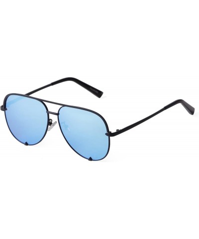 Polarized Sunglasses for Women Men Oversized Classic Retro Sun Glasses UV400 Protection Metal Frame Blue $10.56 Oval