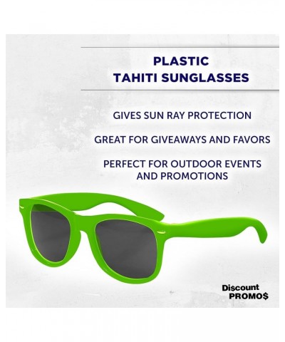 Sunglasses - Plastic Tahiti Glasses - Classic Style Sunglass Blank - Lime Green $28.04 Oval