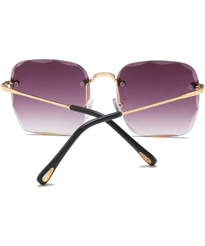 Women Rimless Sunglasses Square Sun Glasses Female Oversized Eyewear Gradient Glasses Female C2gold-gradientbrown $22.84 Rimless