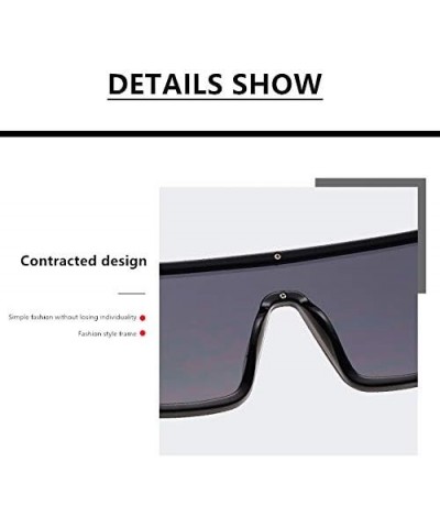 Unisex Oversized One Piece Square Sunglasses Siamese Lens Vintage Flat Top Shades Glasses White/Biue $9.68 Rectangular