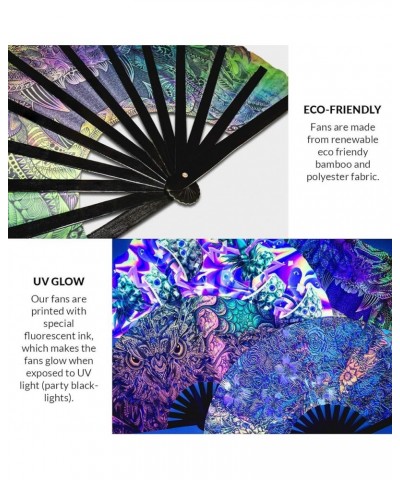 I Love Progressive House Hand Fan Foldable Bamboo Circuit Rave Heart Music Genre Rave Parties Gifts Festival Accessories (Pin...