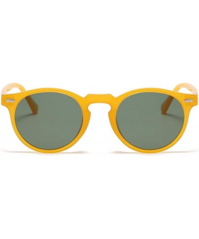 polarized sunglasses for men driving round sun glasses for women uv400 green brown summer accessories Yellow With Green $19.2...