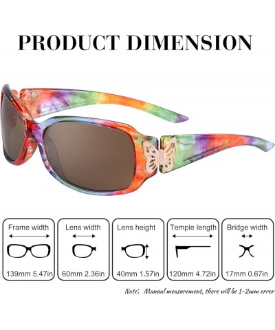 Trendy Polarized Sunglasses for Women IF022 D-2pcs Gradient Black + Rainbow $13.23 Shield