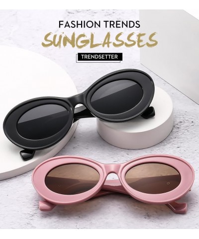 Retro Oval Sunglasses Women and Men, Retro Oval Sunglasses for Women with Small Face UV Protection Glasse Purple $11.01 Designer