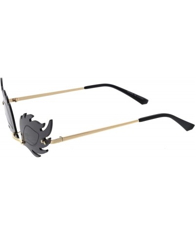 Aesthetically Elegant Fire Bevelled Masquerade Detail Flame Shaped Sunglasses 55mm Gold / Smoke $11.33 Designer