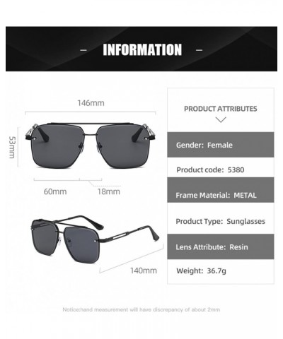 Metal Frame Too Men's Street Sunglasses Women's Outdoor Holiday Glasses (Color : C, Size : Medium) Medium A $14.82 Designer