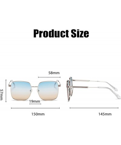 Unisex Polarized Sunglasses 100% UV Protection Square Metal Frame E $28.25 Designer