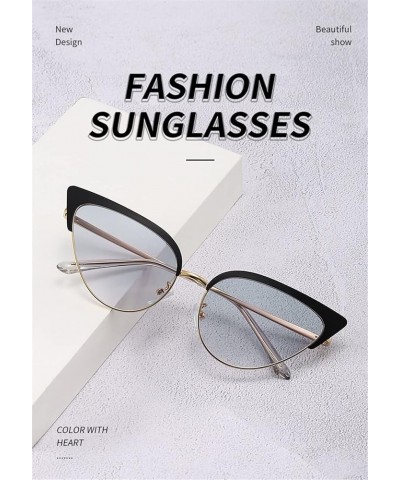 Fashion Decorative Cat Eye Sunglasses for Men and Women Sunglasses Womens (Color : Navy, Size : One Size) One Size Gray $13.4...