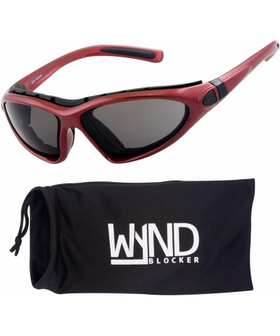 Vert Motorcycle & Boating Sports Wrap Around Polarized Sunglasses Red Polarized Smoke $17.98 Goggle