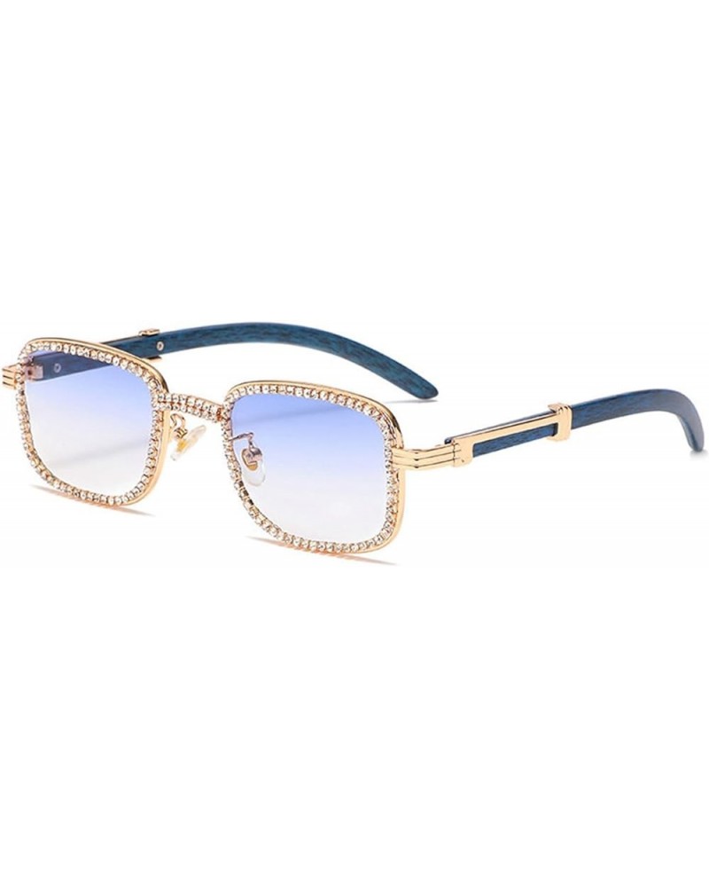 Shining Small frame Square Rhinestone Sunglasses Women Diamond Female crystal Sun Glasses Luxury Bling Goggles Blue $10.65 Go...