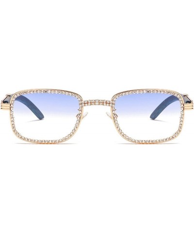 Shining Small frame Square Rhinestone Sunglasses Women Diamond Female crystal Sun Glasses Luxury Bling Goggles Blue $10.65 Go...