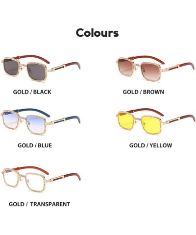 Shining Small frame Square Rhinestone Sunglasses Women Diamond Female crystal Sun Glasses Luxury Bling Goggles Blue $10.65 Go...