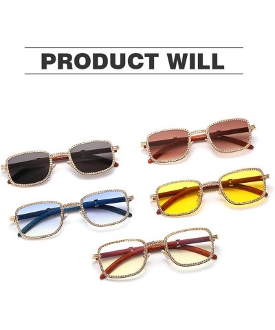 Shining Small frame Square Rhinestone Sunglasses Women Diamond Female crystal Sun Glasses Luxury Bling Goggles Blue $10.65 Go...