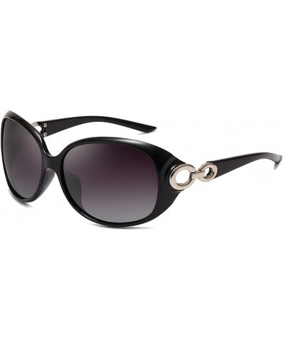 Sunglasses Oversized Oval Polarized Sunglasses for Women Retro Frame Black $10.23 Oversized