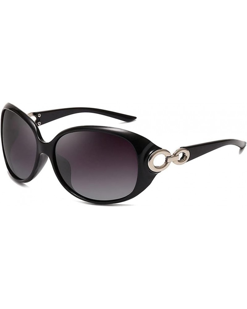 Sunglasses Oversized Oval Polarized Sunglasses for Women Retro Frame Black $10.23 Oversized