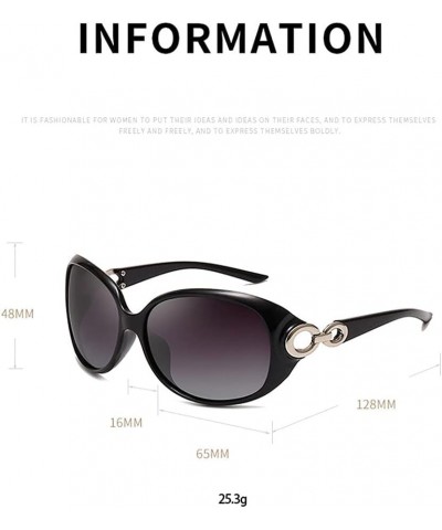 Sunglasses Oversized Oval Polarized Sunglasses for Women Retro Frame Black $10.23 Oversized