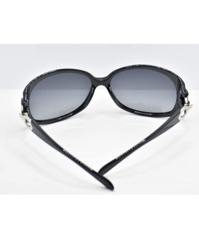 Sunglasses Oversized Oval Polarized Sunglasses for Women Retro Frame Black $10.23 Oversized