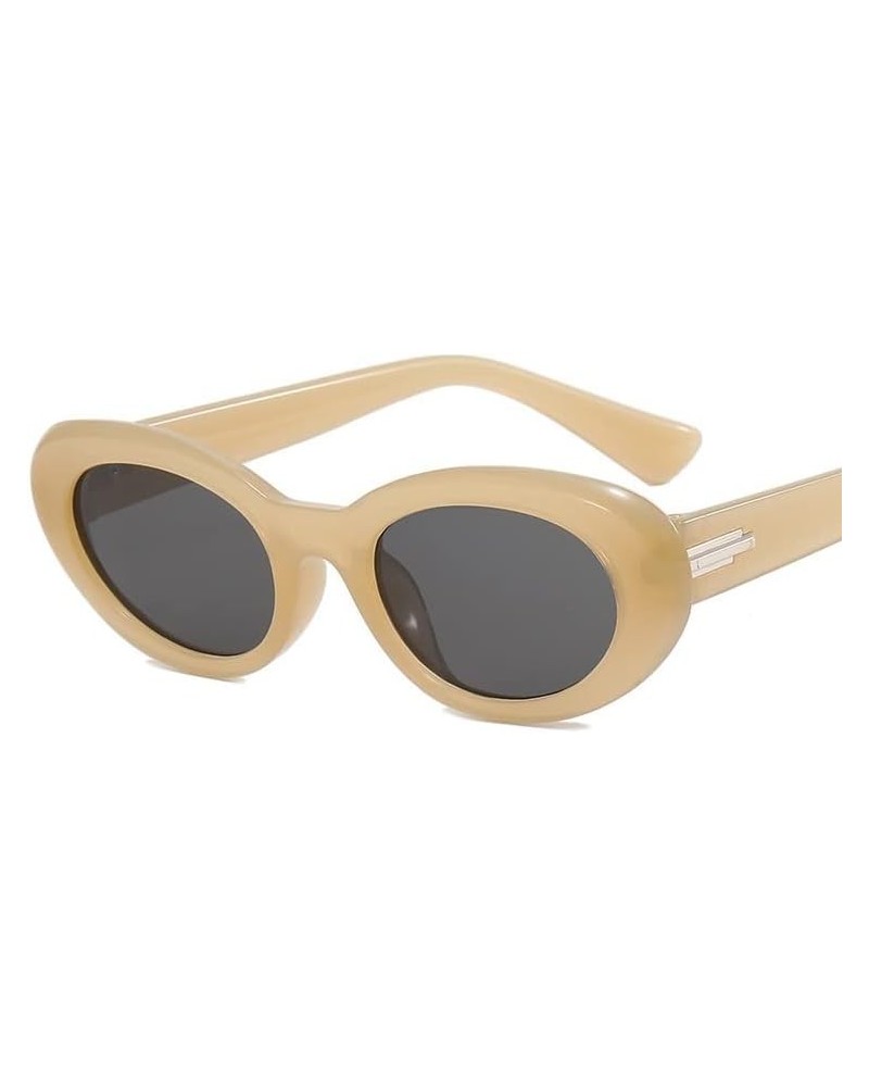 Retro Oval Small Frame Sunglasses Men and Women Outdoor Vacation Decorative Sunglasses (Color : F, Size : 1) 1 F $17.70 Designer