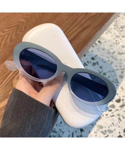 Retro Oval Small Frame Sunglasses Men and Women Outdoor Vacation Decorative Sunglasses (Color : F, Size : 1) 1 F $17.70 Designer