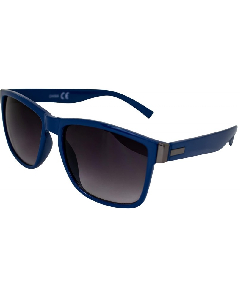 Drift Sports Fashion Retro Sunglasses for Women Blue Frame w/Silver Metal Accent & Gradient Smoke Lenses $9.53 Designer