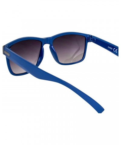 Drift Sports Fashion Retro Sunglasses for Women Blue Frame w/Silver Metal Accent & Gradient Smoke Lenses $9.53 Designer