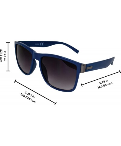 Drift Sports Fashion Retro Sunglasses for Women Blue Frame w/Silver Metal Accent & Gradient Smoke Lenses $9.53 Designer