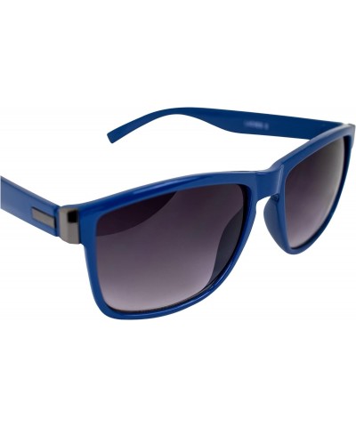 Drift Sports Fashion Retro Sunglasses for Women Blue Frame w/Silver Metal Accent & Gradient Smoke Lenses $9.53 Designer