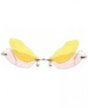 1 Pair Women Trendy Dragonfly Wing Rimless Designer Women Irregular Wing Yellow yellow $5.82 Butterfly