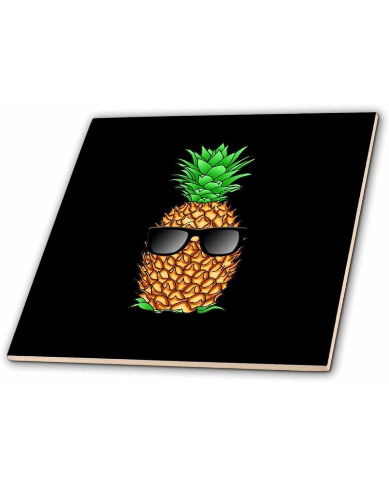 Funny Cool Tropical Island Pineapple with Sunglasses Beach Design. - Tiles (ct_352700_4) 8-Inch-Glass $21.55 Designer